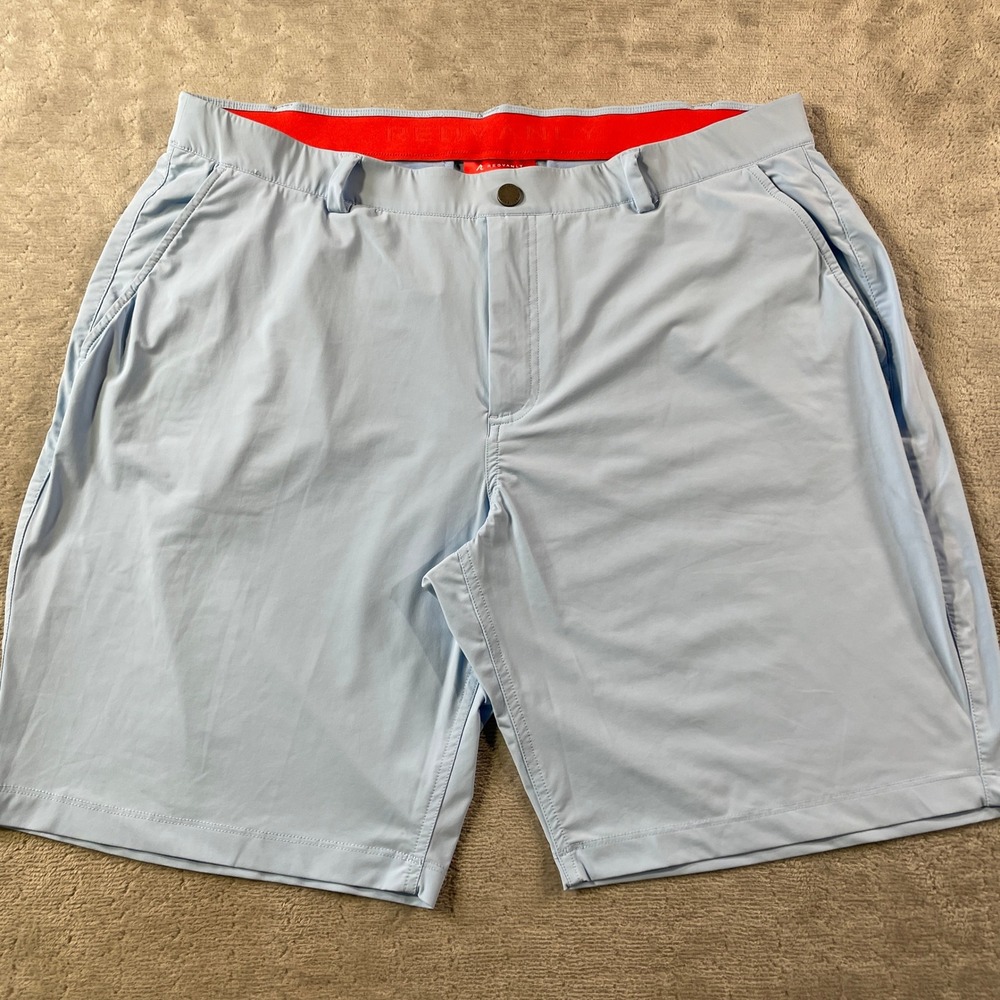 REDVANLY Shorts Mens XXL Light Blue 9" Performance Golf Stretch Casual Comfort